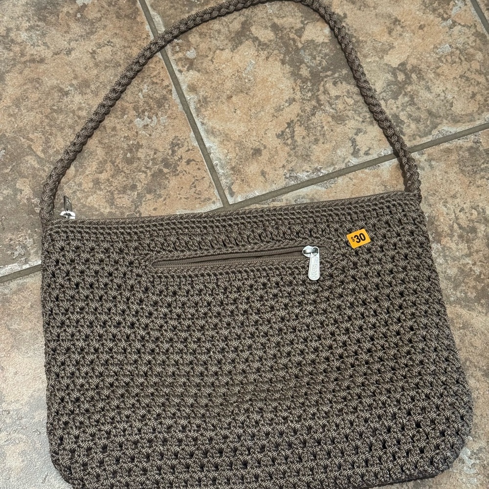 SAK Brown Crochet Shoulder Bag like new $30